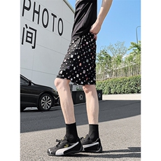 DK162-P32花白短裤男女夏季新款休闲冰丝沙滩中裤宽松百搭五分裤，男装牛仔裤，电商A178
