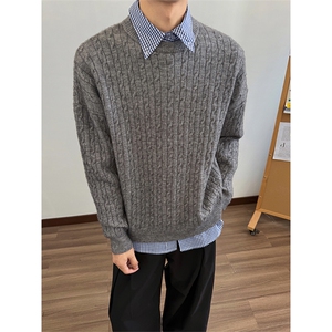 韩系简约针织衫宽松百搭慵懒风条纹毛衣情侣 5Q1144-TP5098图片