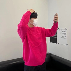 ins风秋冬圆领毛衣男装宽松爱心提花针织衫毛衫XZ716A-MS905P75，男装针织衫/毛衣，星座716A（原星座815-4）
