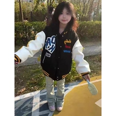 潮美式字母秋季刺绣棒球服潮牌2025痞帅休闲高街夹克外套，男装夹克，星座506A