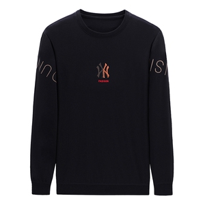 中青年冬季新款圆领男士加绒加厚保暖卫衣男装长袖要看打底衫上衣图片
