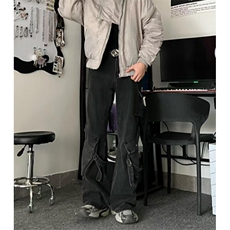 设计感工装牛仔裤男女秋冬新款复古高腰直筒宽松垂感阔腿裤NK961，男装牛仔裤，星座1116A（原606A-3）