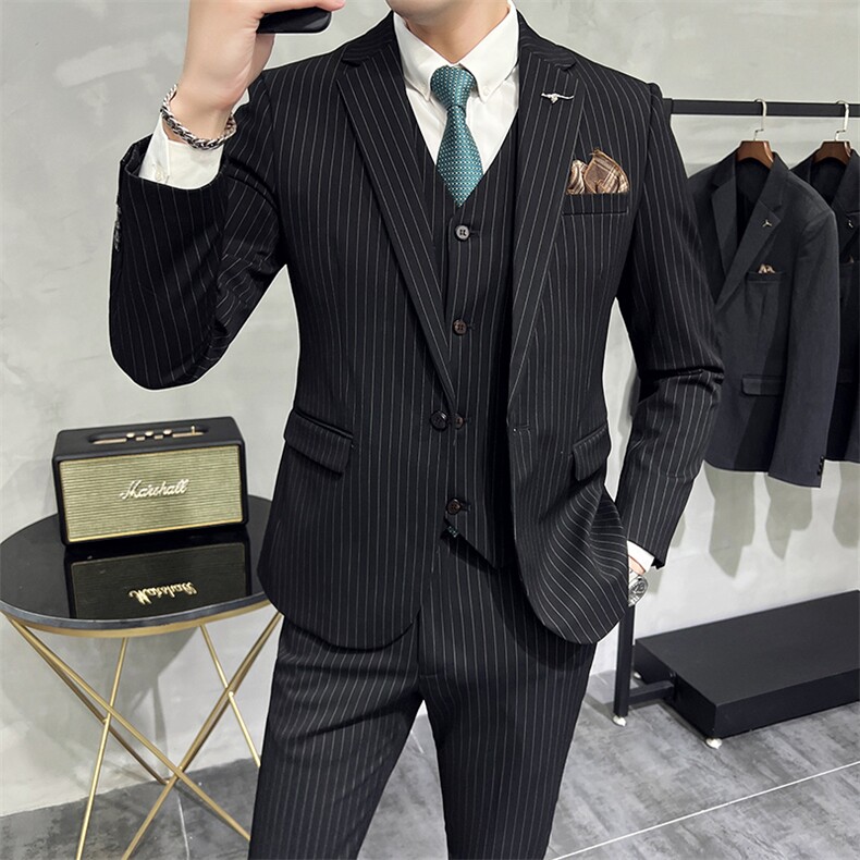 主推男士英伦风西装单排扣三件套尖领商务西服KTZ1819-P310,男装西服套装,星座1105-3
