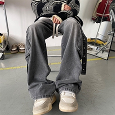 重工设计牛仔裤男女同款休闲水洗牛仔裤B327-N102-P68，男装牛仔裤，电商B327