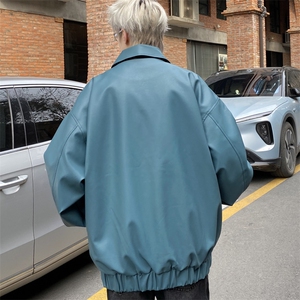 复古机车皮衣男宽松美式休闲皮夹克飞行员皮外套 J5066 P85 控118图片