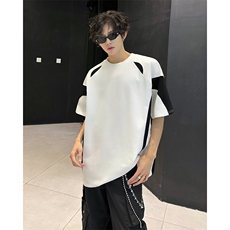 得物抖音品质二开240克纯棉宽松美式高街痞帅潮牌短袖T恤DT50，男装T恤，电商A486