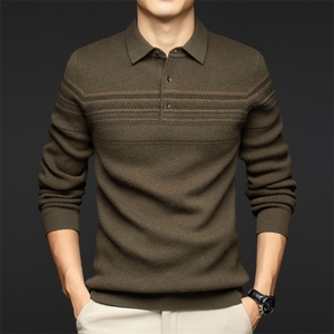G2211男式2026年秋冬新款羊毛衫男针织衫翻领纯色打底衫毛衣图片