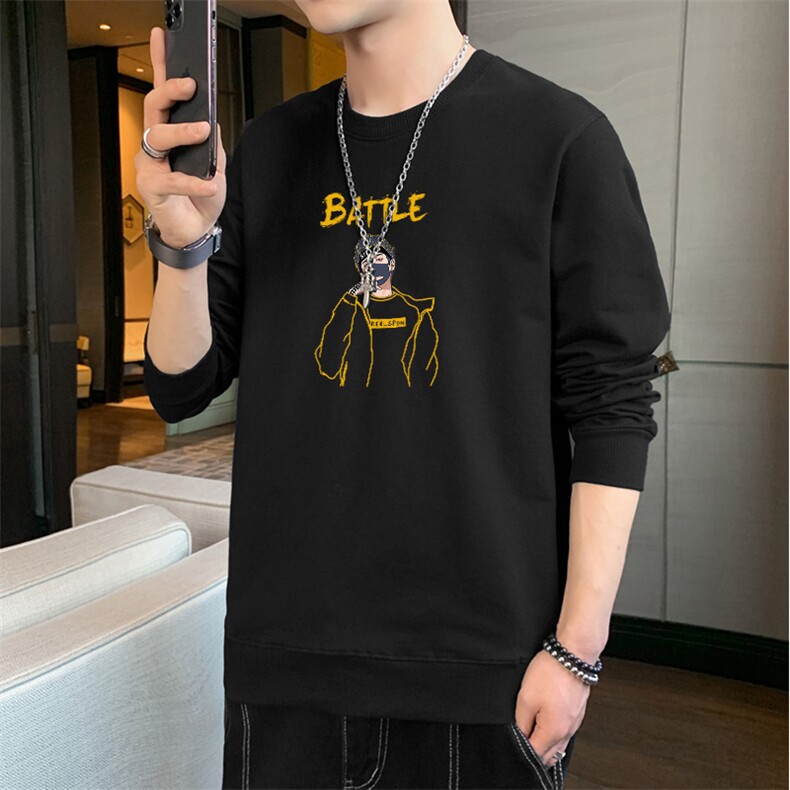 抖音直播2025春秋新款一件大码男士圆领印花卫衣F135,男装卫衣,星座1816-2（原1210–2）