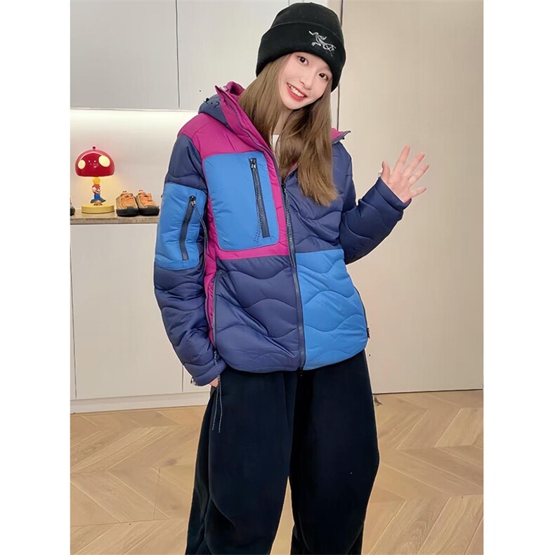 高品轻量户外保暖撞色连帽男女防水吐司棉服棉衣外套A1187-P138,男装棉衣,星座1505
