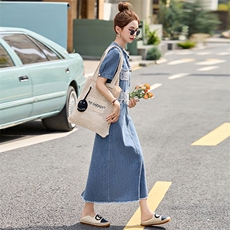 小香风时尚套装女2025夏季新款蕾丝拼接短袖牛仔上衣半身裙两件套，女装套装/套裙，盈茜
