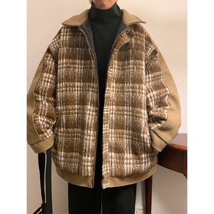 痞帅棉衣毛呢外套加厚夹克棉袄港风棉服日系1016-1 W87 P128 K158图片