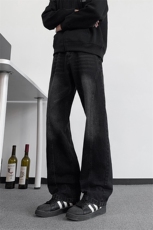 B221美式ins高街修身斜切微喇牛仔裤LK25574-特P40控68，男装牛仔裤，电商B221