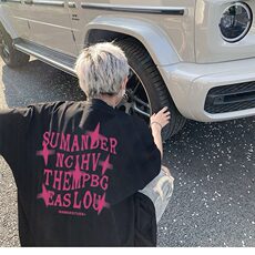 重磅麂皮绒短袖t恤男士夏季2024新款体恤美式高街潮牌宽松半袖衫，男装T恤，星座218-1（原230）
