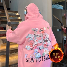 直播品质500克重磅秋冬美式加绒加厚卫衣外套H506常规P35加绒P40，男装卫衣，电商A486