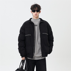 秋冬新款港风复古拉链设计立领保暖棉服男 XZ213-MF01-P148控168图片