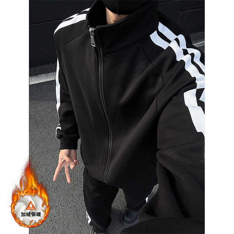 加绒加厚运动服套装W4641JR（加绒）特P53/K8579JR（加绒）特P43,男装休闲套装,电商A007