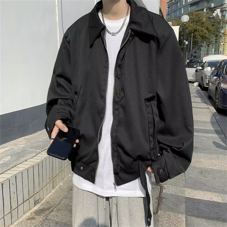vintage美式机车服外套男潮牌黑武士冲锋衣L7261P50图片