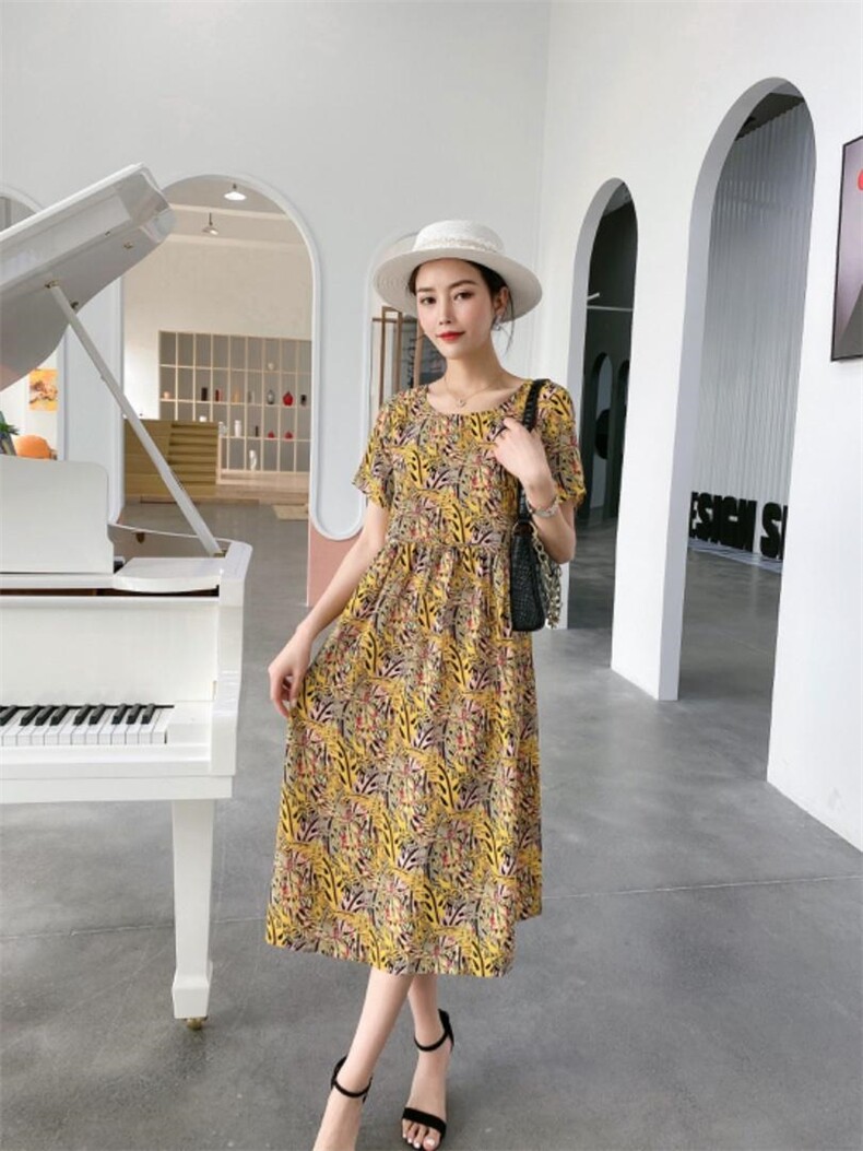 【现货】夏季新款韩版宽松显瘦碎花连衣裙，女装连衣裙，名怡