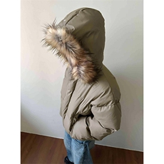 现货三防重磅硬挺boxy短款羽绒棉衣座山雕大毛毛领PU皮棉服外套冬，男装棉衣，电商A486-1