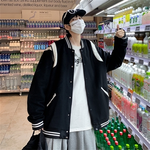 美式棒球服外套男ins潮牌高级感小众hiphop高街情侣飞行夹克~B314图片