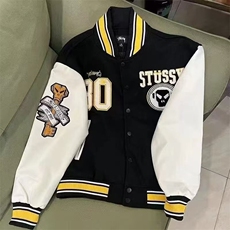 美式字母拼色棒球服夹克男女春秋新款潮牌网红运动服青少年外套，男装夹克，星座1210-1