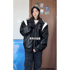 冬季宽松设计感拼接皮棉衣潮休闲加厚外套XZ811A-MF160-P125，男装棉衣，星座811A