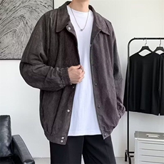 麂皮绒翻领夹克男士秋冬季2025新款痞帅潮牌欧美工装外套H04-P61，男装夹克，星座1109-3