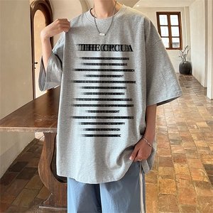 抖音得物二开现货供应220克夏装重磅美式高街宽松短袖t恤MT95图片