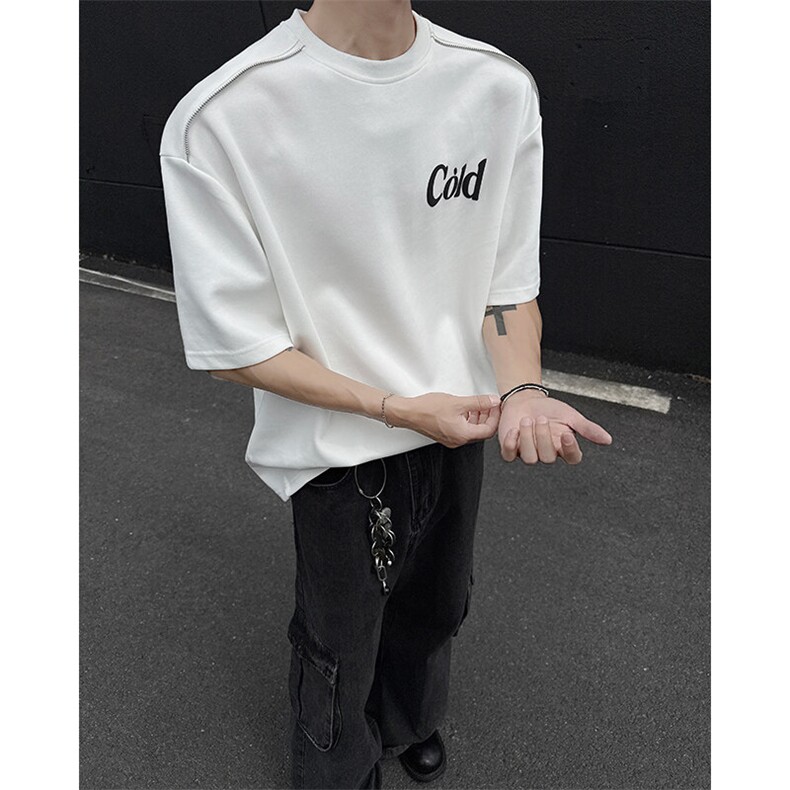 夏季宽松美式高街发泡烫画短袖潮XZ808B-WH058-P48图片