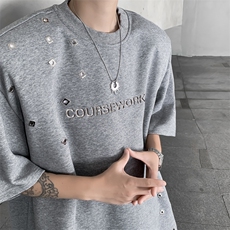 C440-P38夏季新款小众潮牌宽松半袖T恤美式高设计感短袖男现货，男装T恤，星座512-6
