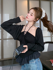 1D091纯色系带串珠两件套8441-P90-K138，女装套装/套裙，3200格调