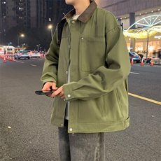 新款中性风纯棉夹克男翻领撞色上衣外套A157B-J2520-特P85，男装夹克，电商A157B