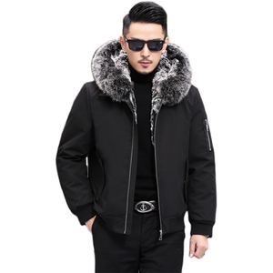 PK225冬季男士连帽大狐狸真毛领青年派克服兔毛内胆可脱卸P630图片
