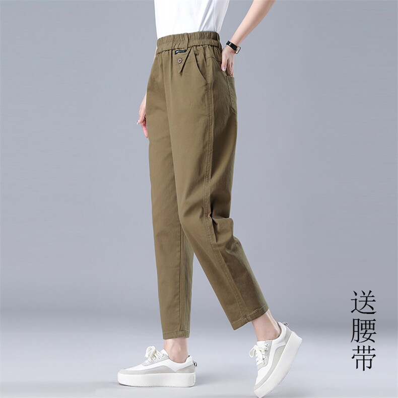 582款休闲弹力百搭裤子中腰加厚2024年秋季,女装休闲裤,秋牧寒烟