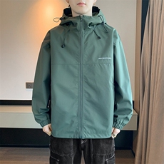 冲锋衣连帽夹克男宽松落肩纯色上衣外套DSA157B-JK727-P58，男装夹克，电商A157B