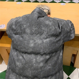 港风PU皮复古做旧设计钢印棉衣男MY77096P130控198抖控228图片