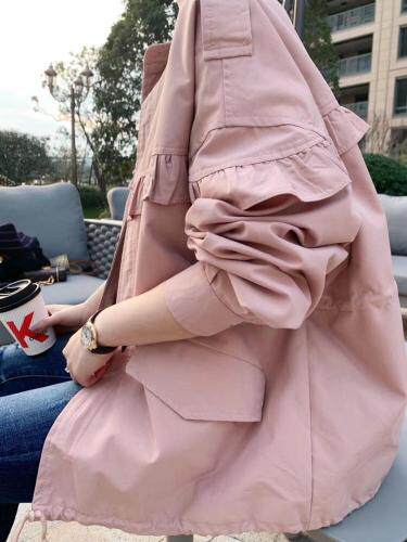 荷叶边休闲外套，女装，嗨摩拉