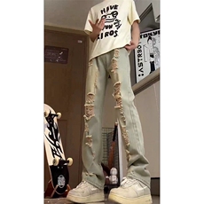 夏季美式高街破洞inx小众牛仔裤货号K725P55，男装牛仔裤，电商A063
