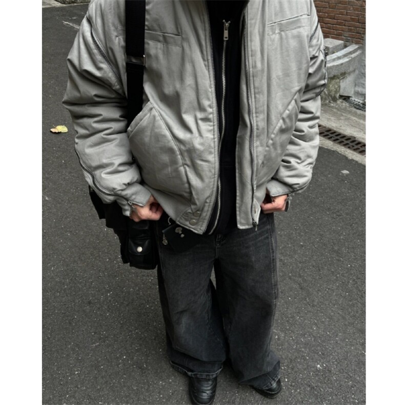 现货自制款原宿风拉链设计感美式夹克外套男WT189，男装夹克，星座910A