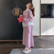 现货！春季新款印花设计感卫衣套装8698-P165-K238，女装套装/套裙，2B222