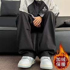 褶皱工装裤男秋冬美式日系微喇裤春秋款休闲直筒裤子MKT179P48，男装工装外套，星座1013-5