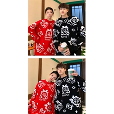 1506-1/MM1561北极绒/P66新年春节针织衫文艺新款百搭宽松型毛衣，男装针织衫/毛衣，星座1506-1