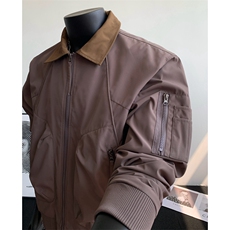 美式飞行员夹克男款解构弯刀短款外套廓形翻领棒球服JK02557-P72，男装夹克，星座308B-2