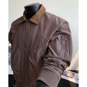 美式飞行员夹克男款解构弯刀短款外套廓形翻领棒球服JK02557-P72