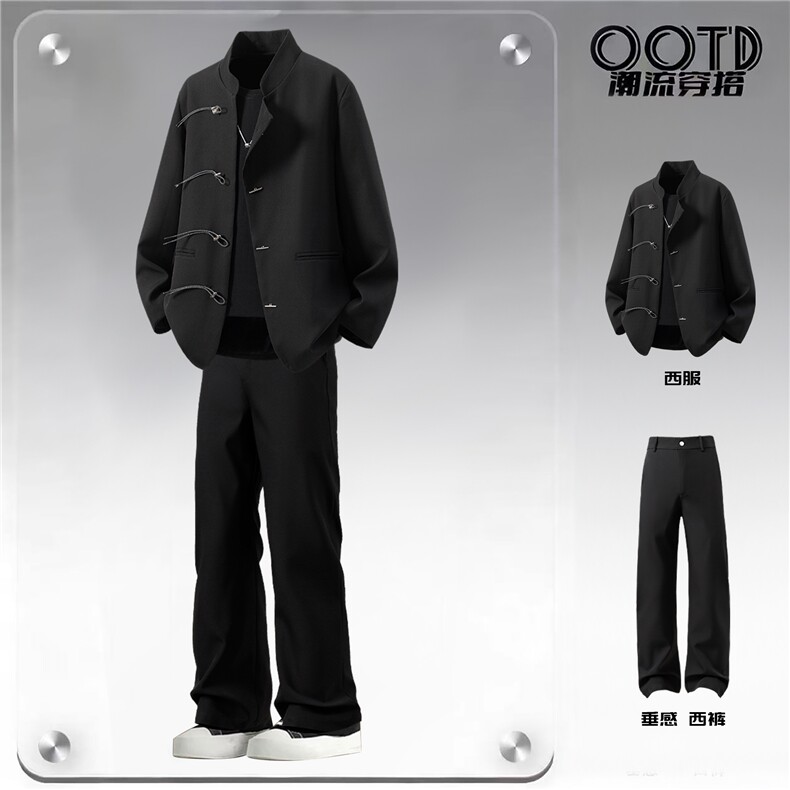 西服盘扣式96%绦纶4%氨纶M-5XL大码XF77071P85控128西裤78151P45，男装西服，星座227-7