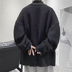 开衫毛衣男秋冬美式复古宽松慵懒风线衣潮流外套保暖学生潮流，男装针织衫/毛衣，星座506A