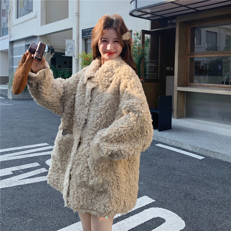 新款泰迪圈圈毛皮毛一体派克服2C282-997P235K368,女装派克服,2C282