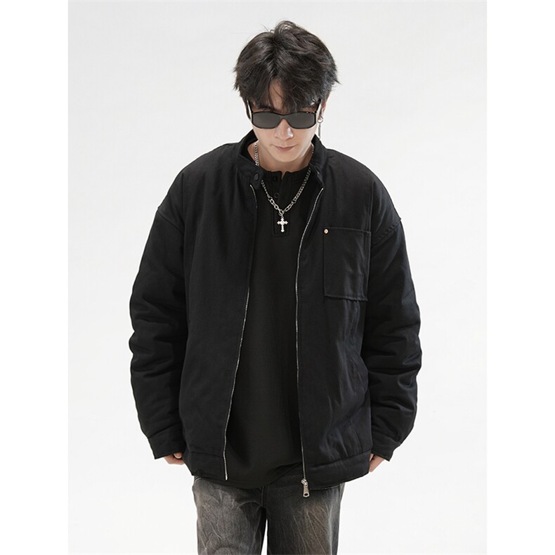 美式复古潮加厚外套男加棉立领夹克J2669J加棉-特P105控158图片