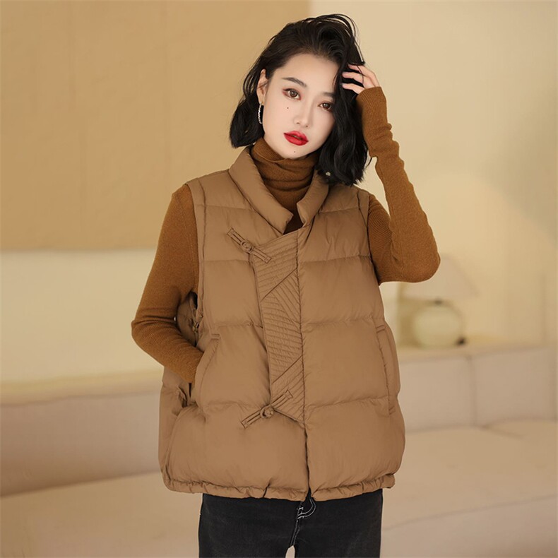 YGYL24款现货冬季时尚百搭90白鸭绒马甲,女装羽绒服,阳光伊恋