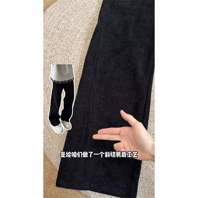 美式复古休闲裤男秋冬潮牌直筒加厚阔腿长裤潮牌LJ844-P54加绒58,男装卫衣,星座1008